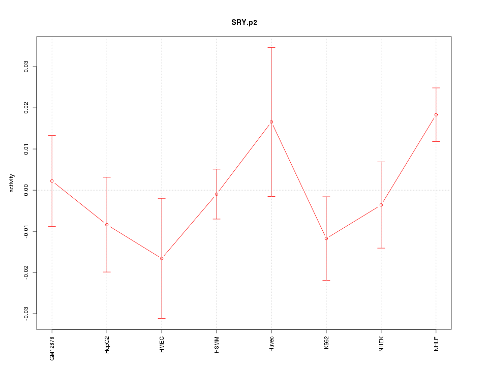 activity profile for motif SRY.p2