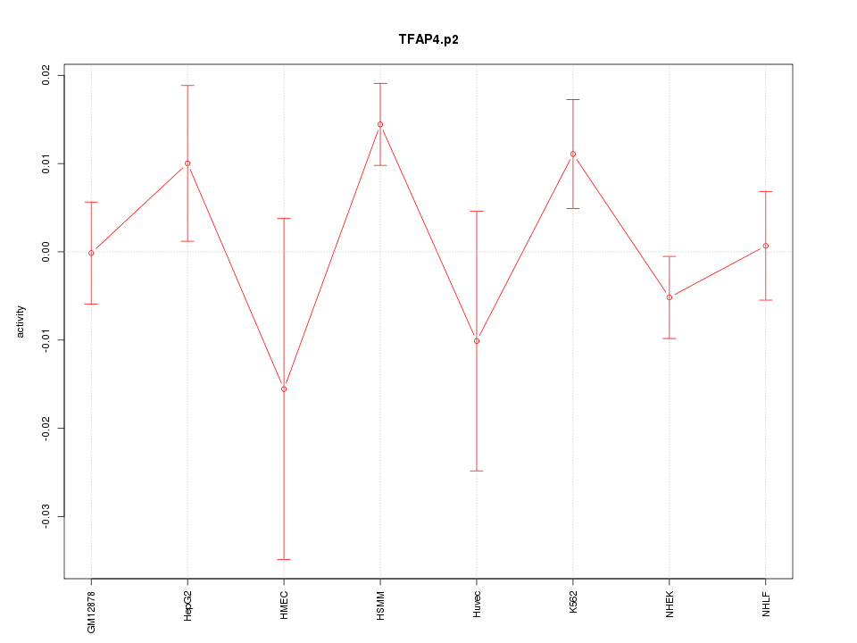 activity profile for motif TFAP4.p2