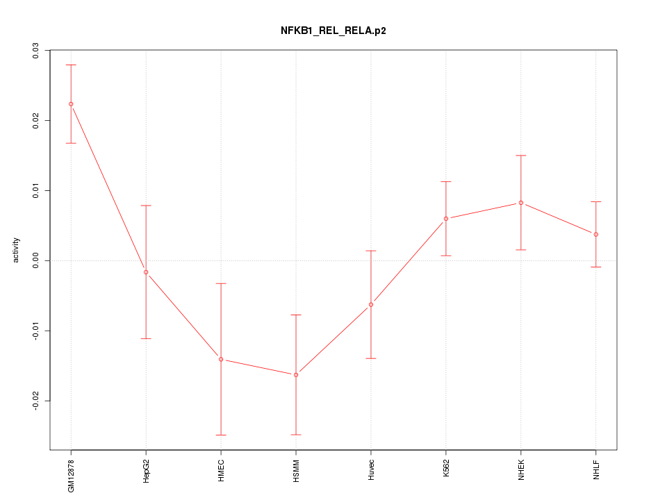 activity profile for motif NFKB1_REL_RELA.p2