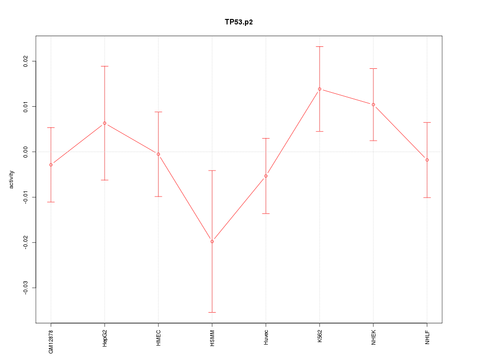 activity profile for motif TP53.p2