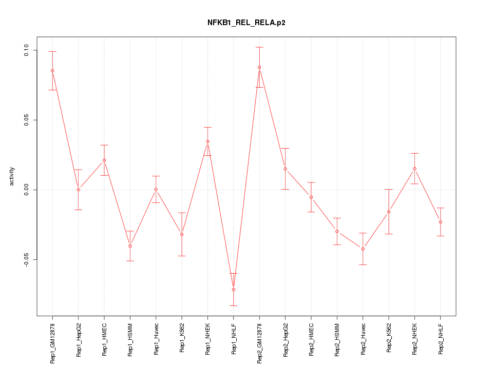 activity profile for motif NFKB1_REL_RELA.p2