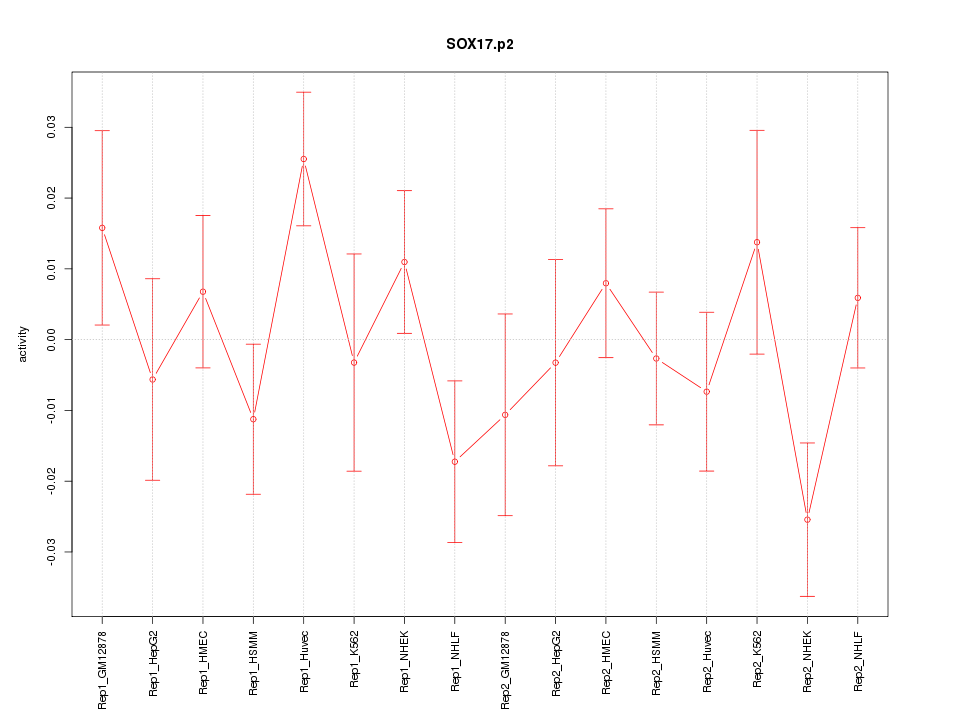 activity profile for motif SOX17.p2