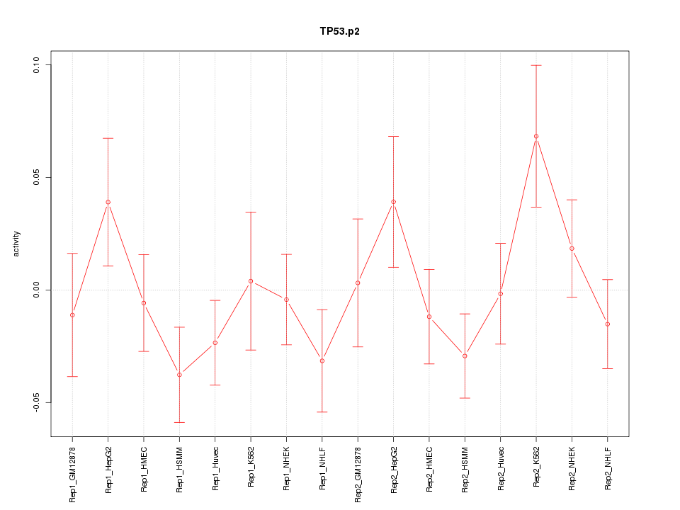 activity profile for motif TP53.p2